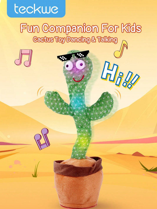 Teckwe Dancing Cactus Toy,Kids Twisting Cactus Soft Short Plush Wiggling Singing Dancing Cactus Toy,Repeat What You Say Baby Toys,15 Seconds Recorder Music Toys,Talking Musical Glow Toy Boy Girl Gifts For Infants Toddlers Babies Christmas Gifts,Must-Haves