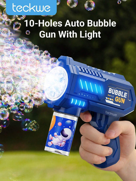 Teckwe Kids Bubble Gun With Bubble Solutions,Bubble Blower,Summer Toy,Outdoors,Birthday Gift Christmas Gifts,Must-Haves For Autumn And Winter Holiday Camping Holiday Essentials Vacation Accessories,Camping Supplies