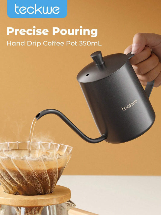 Teckwe Small Pour Over Coffee Kettle Gooseneck,Pour Over Coffee Kettle Stainless Steel For Coffee Maker Carafe,Camping Coffee Pot For Travel Coffee Maker Outdoor Easy To Conduct Heat,Easy To Clean,Comfortable To Hold Christmas Gifts,Must-Haves For Autumn