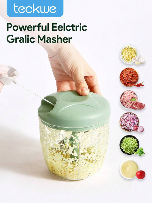 Teckwe Electric Garlic Masher,Meat Grinder,Mini Portable Veggie Chopper,Garlic Grinder,Masher Onion Chopper, Blender To Vegetable,Wireless Food Processor For Ginger,Chili,Fruit,Meat Christmas Gifts,Must-Haves For Autumn And Winter Holiday Camping Holiday